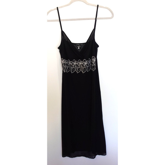 Vintage 90s Vivienne Tam Dress Womens Small Mesh Sheer Babydoll Midi Slip Y2K - Picture 1 of 9